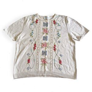 Vintage Alfred Dunner, Floral Knit Shirt